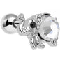 16G 1/4 Clear Gem Steel Glam Elephant Tragus Cartilage Earring