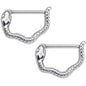 14G 9/16 Stainless Steel Slithering Snake Nipple Clicker Set