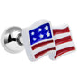 16G 1/4 Red White Blue American Flag Tragus Cartilage Earring