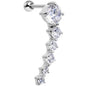 18G 5/16 Clear Gem Cascading Curved Left Ear Cartilage Earring