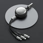 The Data Cable Is Suitable For Apple Android Type-c Three-in-one Silicone Telescopic Charging Cable