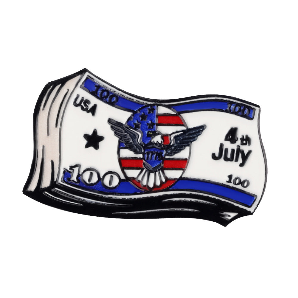 Independence Day-themed Metal Brooch Badge