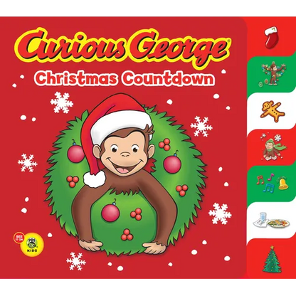 Curious George Christmas Countdown Tabbed (Cgtv): A Christmas Holiday Book for Kids - Board Book