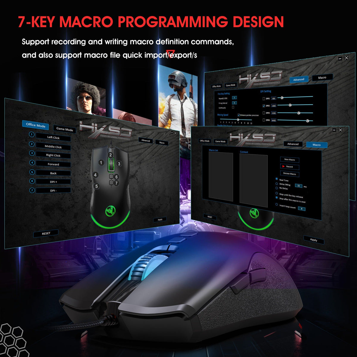 Esports Colorful Luminous Wired Mouse USB Laptop CF LOL Gaming Mouse