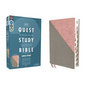 Niv, Quest Study Bible, Large Print, Leathersoft, Gray/Pink, Thumb Indexed, Comfort Print: The Only Q and A Study Bible - Imitation Leather