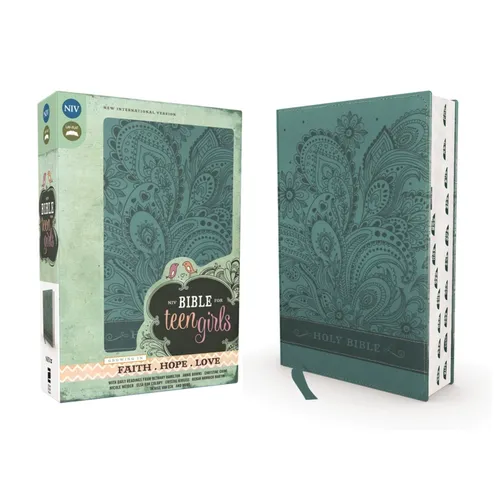 Niv, Bible for Teen Girls, Leathersoft, Blue, Thumb Indexed Tabs: Growing in Faith, Hope, and Love - Imitation Leather