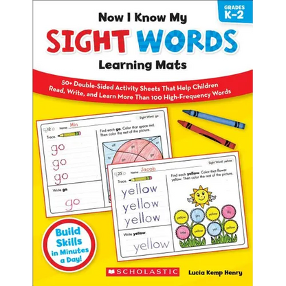 Now I Know My Sight Words Learning Mats - Paperback