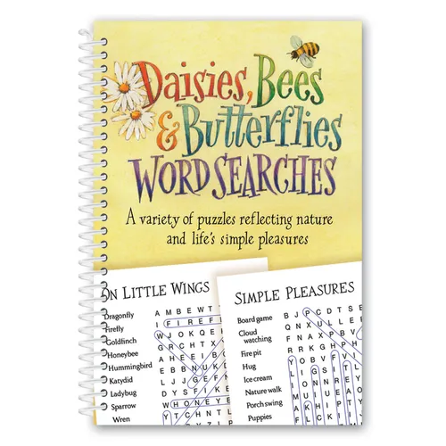 Daisies, Bees & Butterflies Word Searches - Spiral