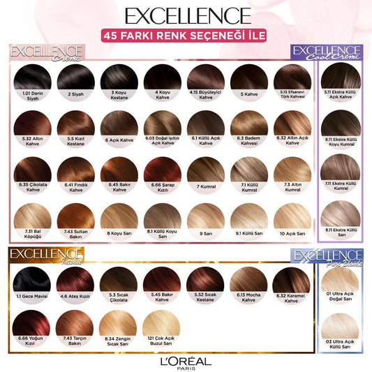 Loreal Paris Excellence Cool Creme Hair Dye 6.11 - Long Lasting Cool Tones & Nourishing Hair Color