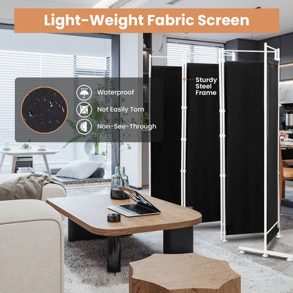 6-Panel Room Divider Folding Privacy Screen