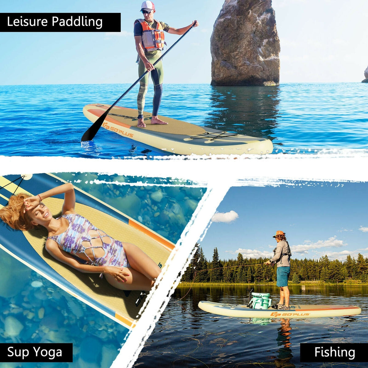 Inflatable Stand Up Paddle Board Surfboard with Bag Aluminum Paddle and Hand Pump