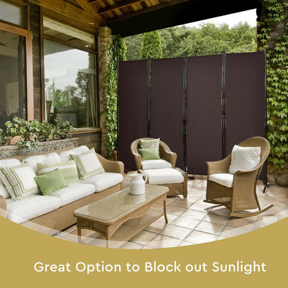 4-Panel Room Divider with Steel Frame