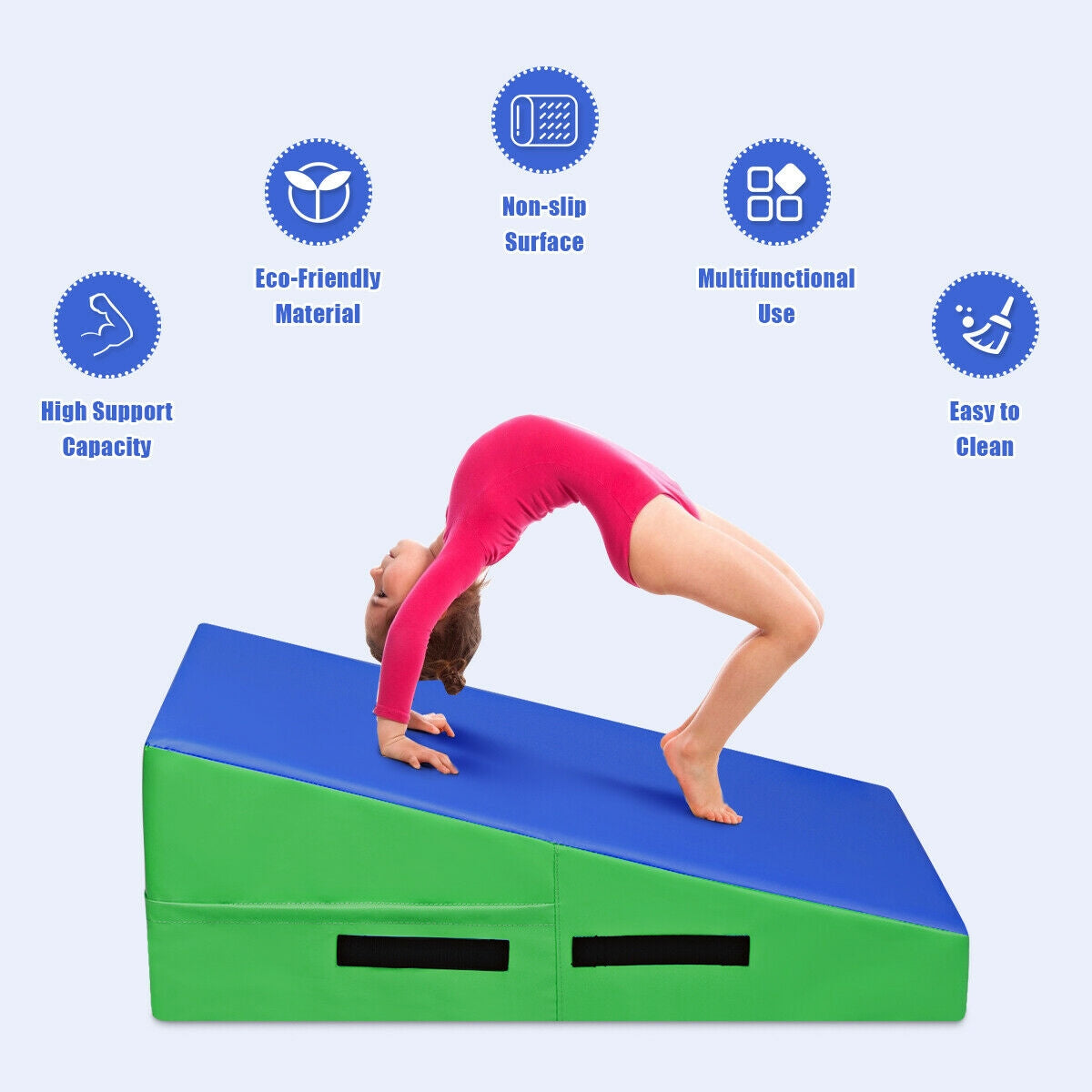 Incline Gymnastics Mat Wedge Ramp Gym Tumbling Exercise Mat