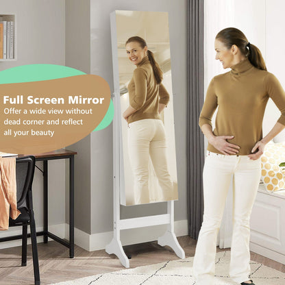 Standing Jewelry Cabinet with Full Length Mirror