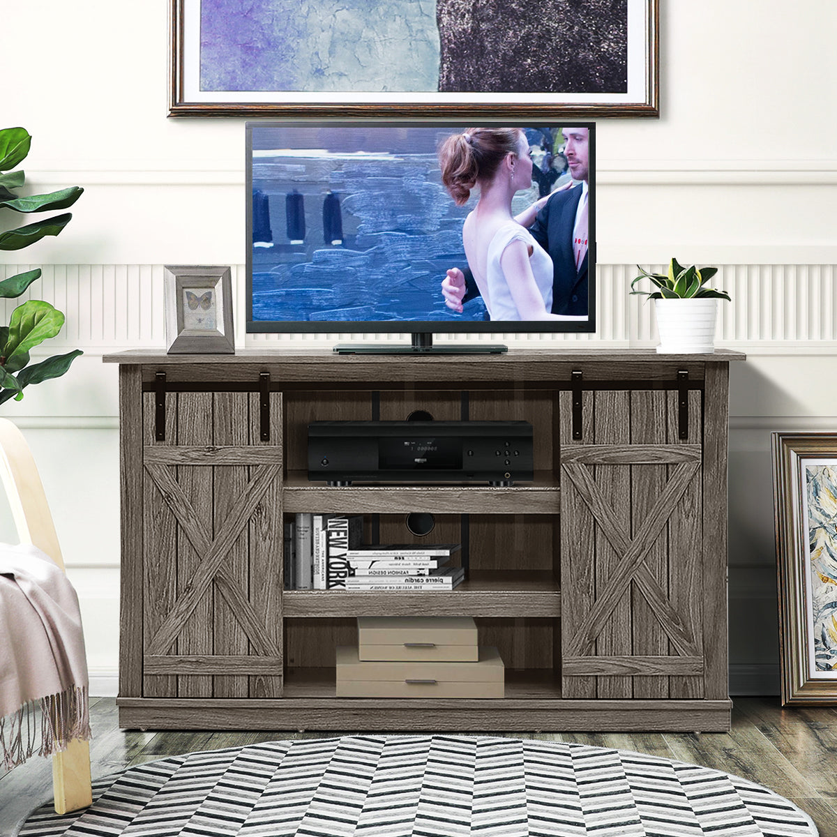 Sliding Barn TV Stand Console Table