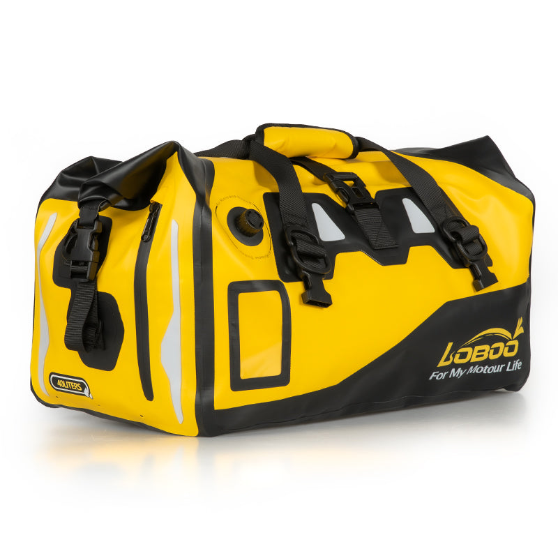 LOBOO Waterproof Motorcycle PVC Tail Bag  Magnetic Closure & Reflective Strips