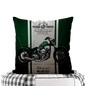 Motorcycle-Themed Double-Sided Square Pillow