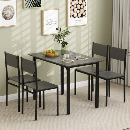 5 Piece Dining Table Set Industrial Style Kitchen Table and Chairs for 4