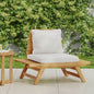 Outdoor Club Chair Acacia Wood Teak Slatted Design Wide Seat 37x28.25x29.5 In