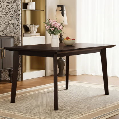 Rustic 5-Piece Dining Set - 1 Solid Wood Table + 4 Upholstered Chairs,