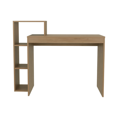 43in Wide Four Shelves Writing Desk, Home Office, Living Room, Natural Oak