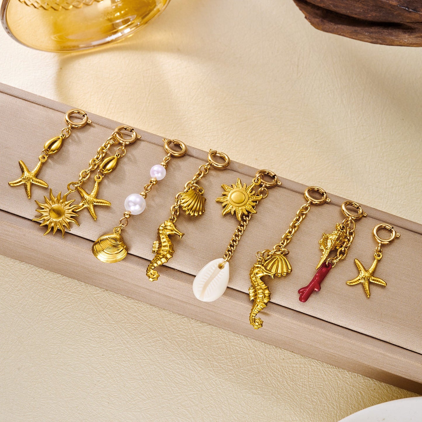 Stainless Steel Shell And Starfish Bikini Pendant Chest Clasp