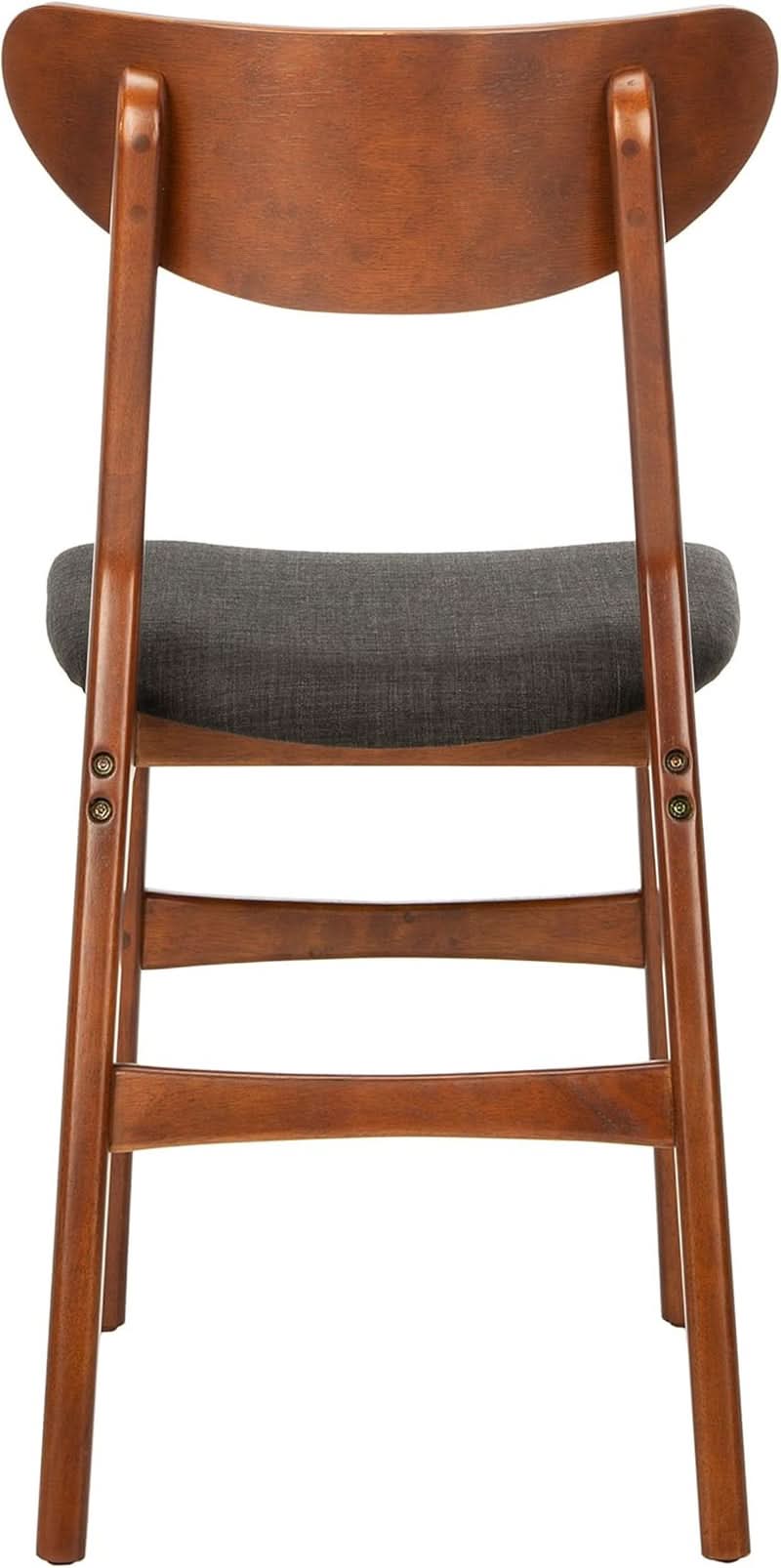 Walnut Finish Dining Chairs With Black Cushions Set Of 2