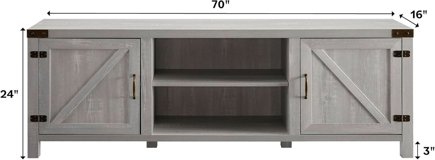 Georgetown Modern Farmhouse 70 Inch TV Stand Stone Grey