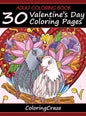 Adult Coloring Book: 30 Valentine's Day Coloring Pages - Hardcover