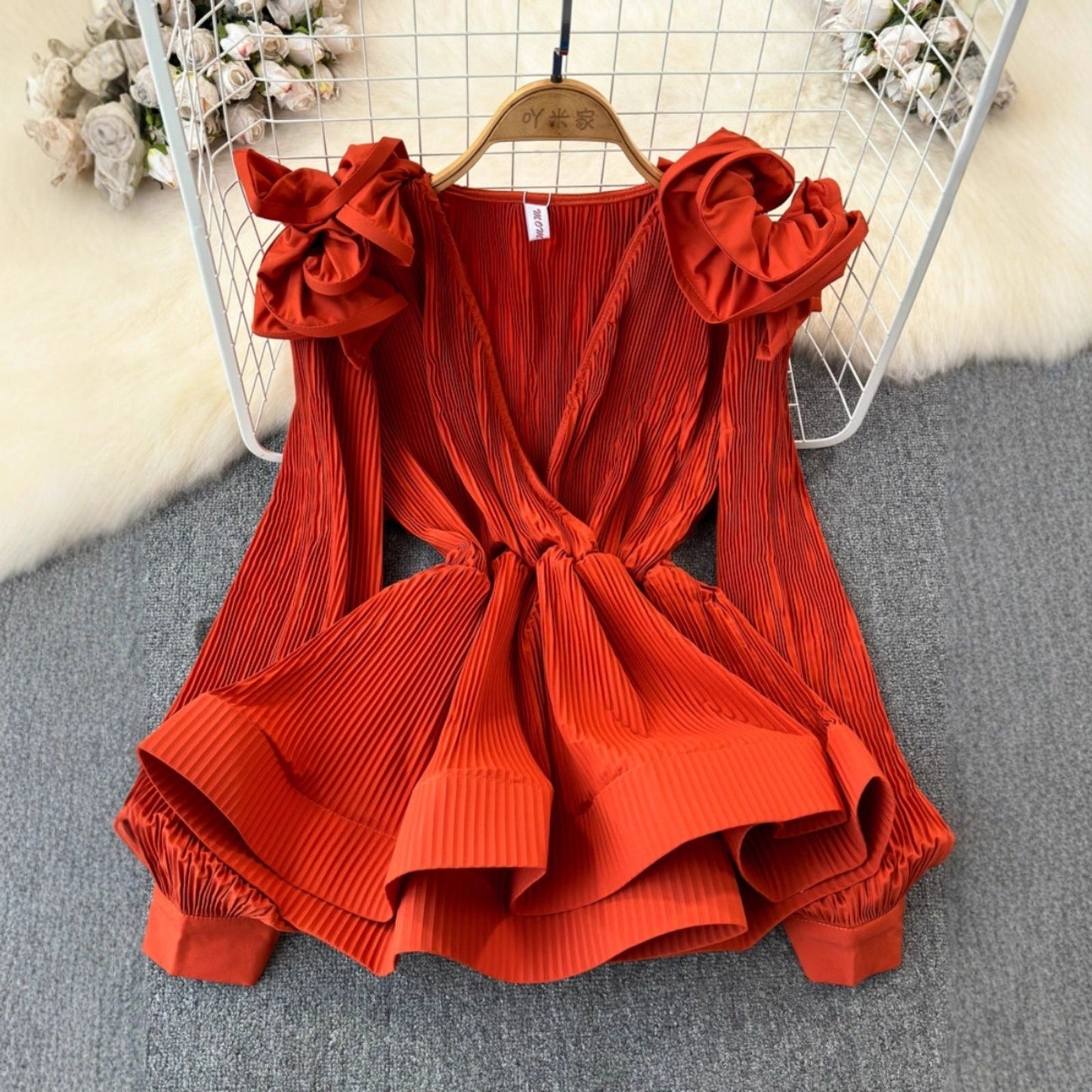 Ruffled-waist Blouse For Women Niche Style