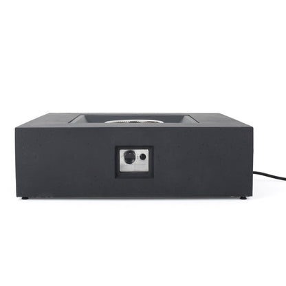 Modern 50,000 BTU Square MgO Fire Table with Propane Tank in Dark Grey