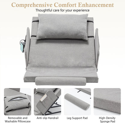 Bed Backrest Electric Adjustable 68 Degree Safety Rails Washable 300 LB