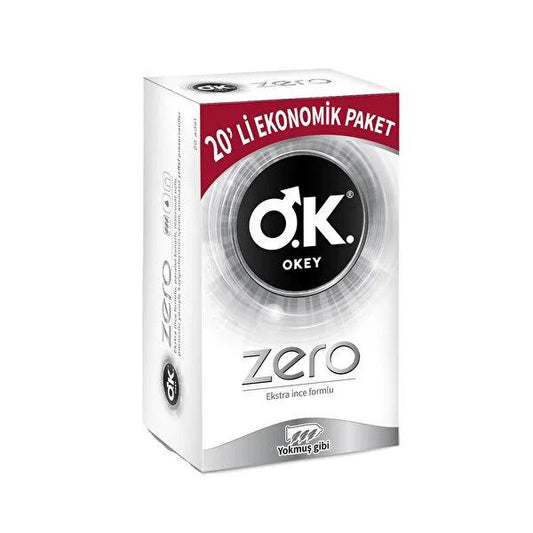 Okey Extra Thin Condoms - 20 Count, Electronically Tested, Dermatologically Tested, TSE Certified