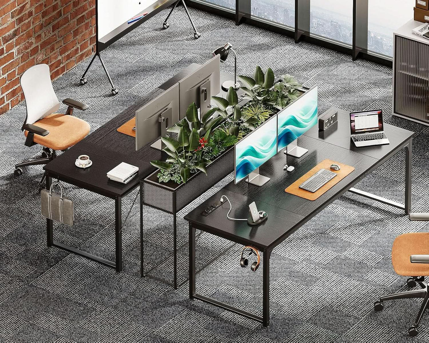 71 Inch Computer Desk With USB Ports For Home Office