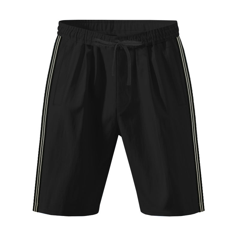 Mens Beach Outdoor Sports Shorts Breathable Striped Casual Cropped Trousers
