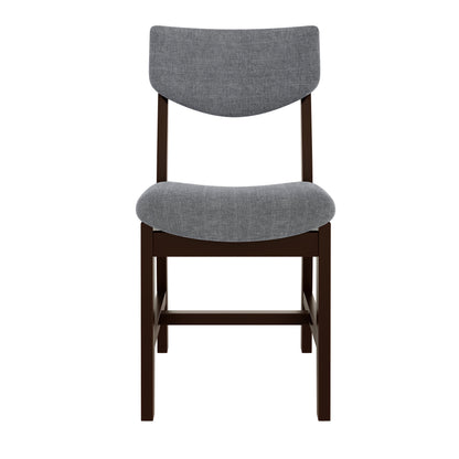 Rustic 5-Piece Dining Set - 1 Solid Wood Table + 4 Upholstered Chairs,