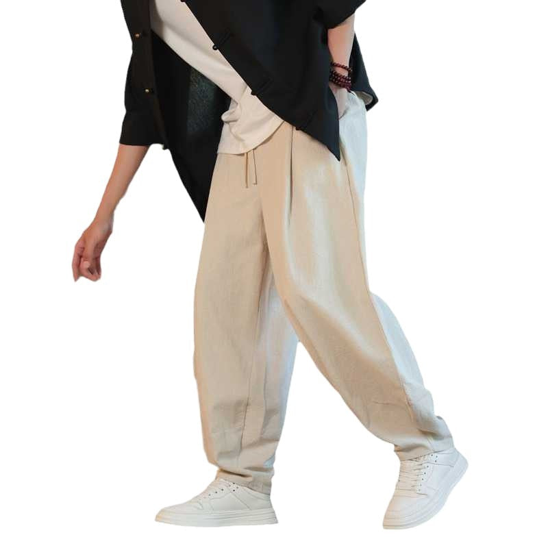 Retro Loose-fit Tapered Casual Pants For Men