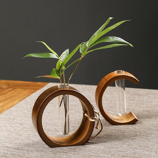 Creative Desktop Handmade Bamboo Flower Ornament and Vase