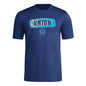 adidas Mens Short Sleeve Pre-Game T-Shirt Team Navy Blue/Philadelphia Union Small