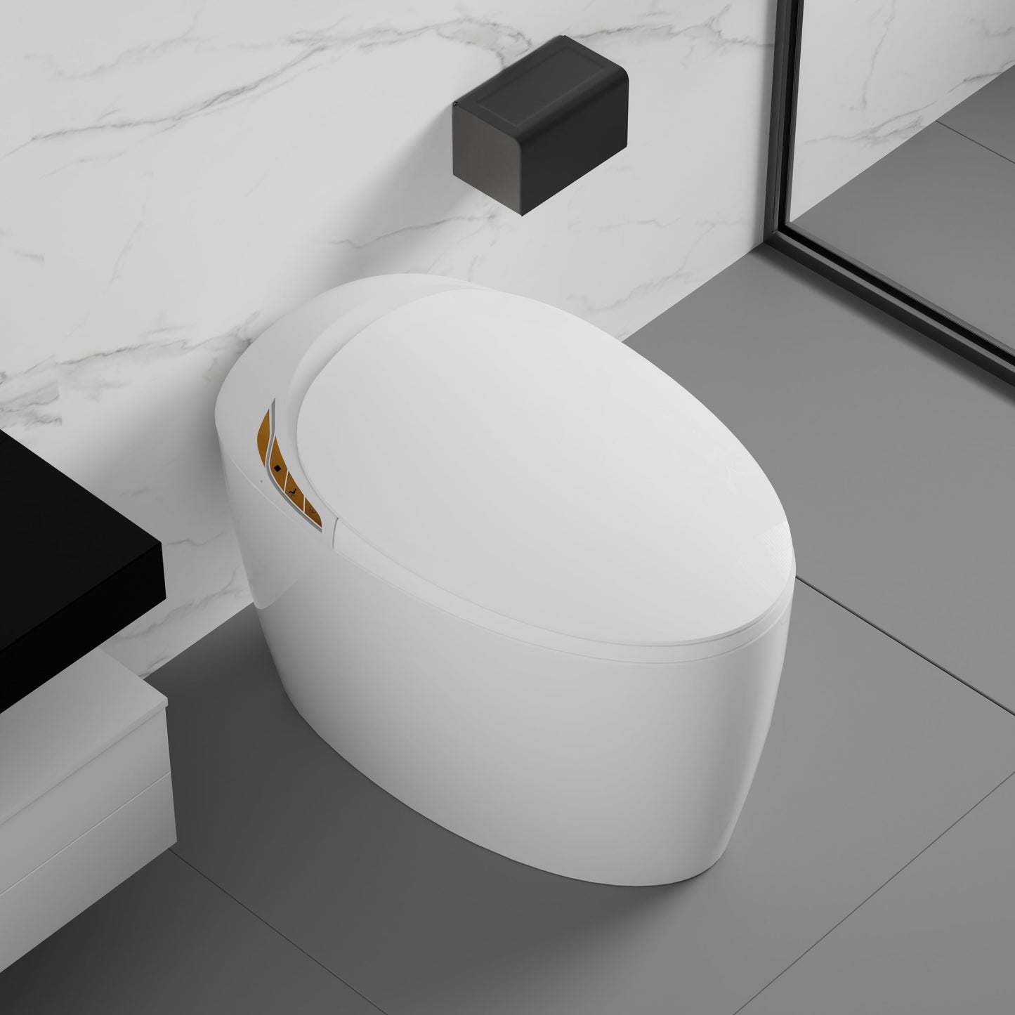Unique Smart Toilet with Bidet Built In, Intelligent One Piece Toilet For Mod...