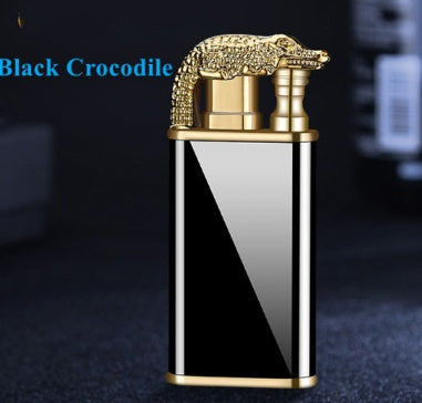 Creative Blue Flame Lighter Dolphin Dragon Tiger Double Fire Metal Winproof Lighter Inflatable Lighter