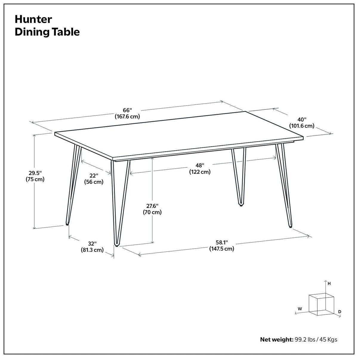 Hunter - Square Tabletop Dining Table