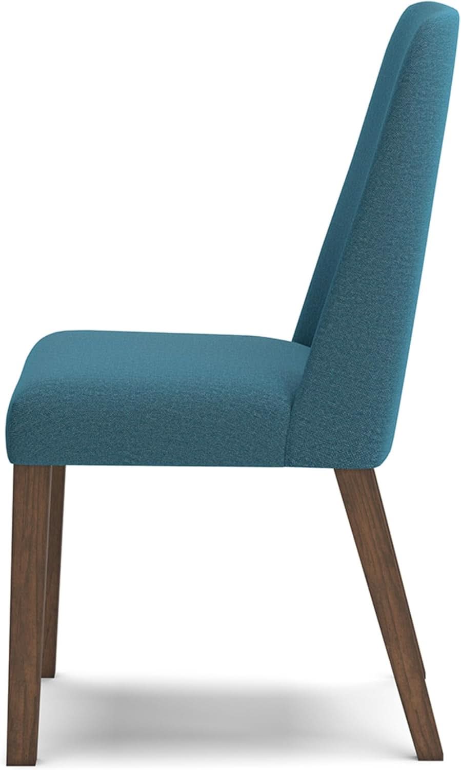 Upholstered Side Chair Set Blue And Brown Foam Cushioned