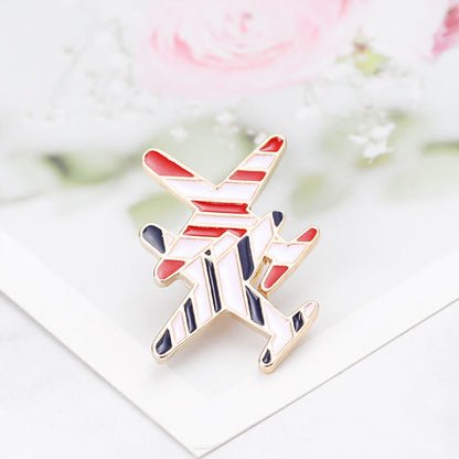 Personalized Alloy Striped Combat Brooch