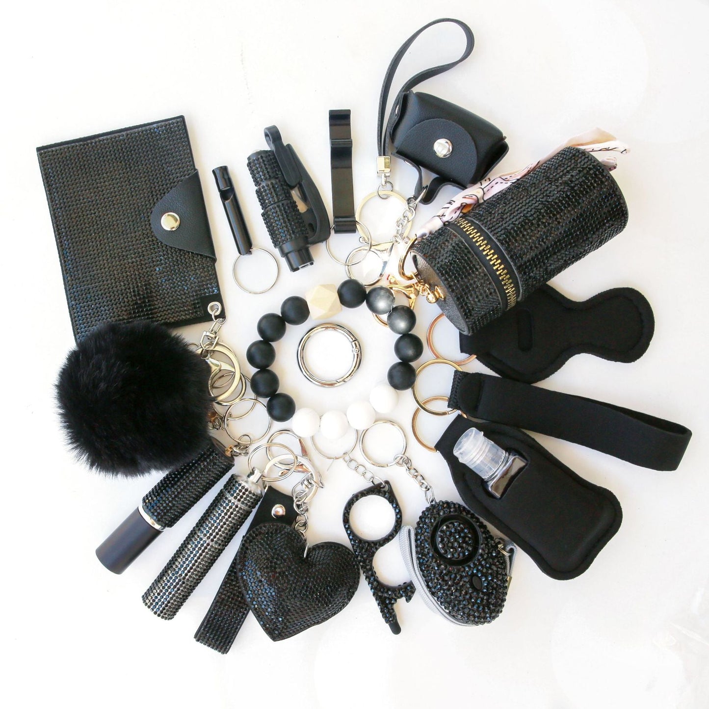 19-Piece Multifunctional Safety Defense Keychain Set