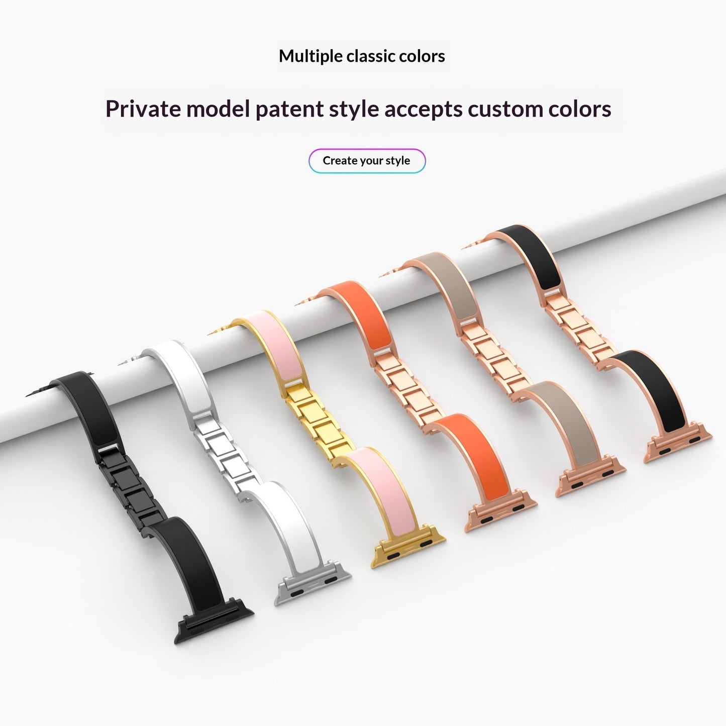 Chanel-style Bracelet-style Metal-link Watch Strap