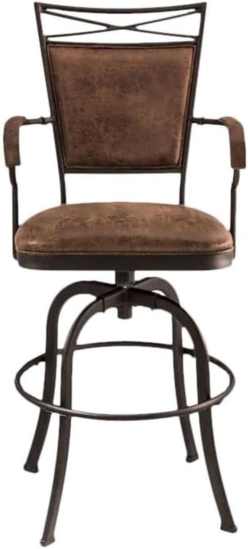Aged Bronze Swivel Tilt Barstool with Padded Comfort