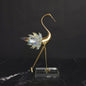 Crane Copper Ornaments TV Cabinet Porch Desktop Crystal Home Decor