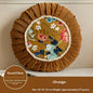Vintage Style Chinese Floral Pattern Round Cushion