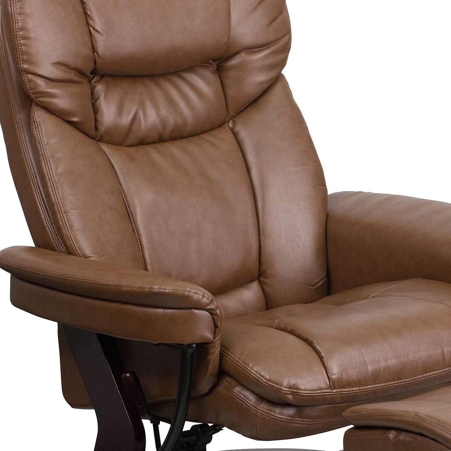 Leathersoft Recliner With Ottoman Palimino Swivel